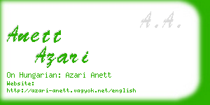 anett azari business card